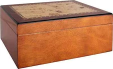 Humidor Supreme Pristina Large Cigar Humidor Box,Handcrafted Bubinga Wood, Burl 