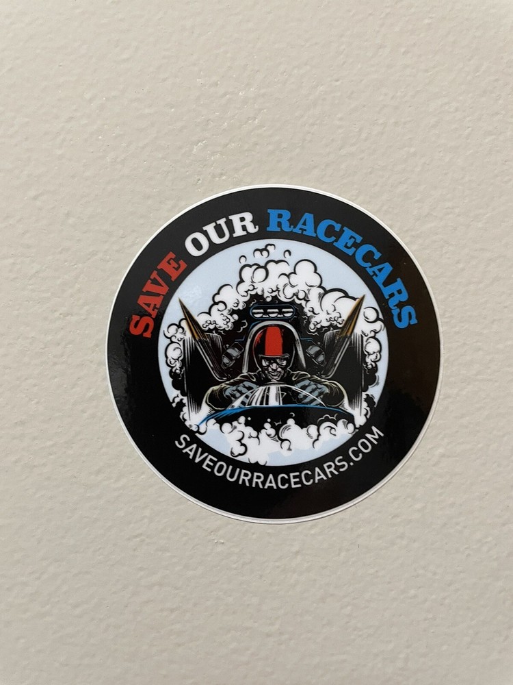 SAVE OUR RACE CARS racing sticker decal