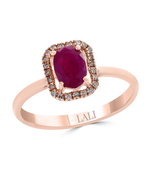 14k Rose Gold 1ct Oval Cut Ruby and Diamond Engagement Ring for Women 2.33g 14k Rose Gold 1ct Oval Cut Ruby and Diamond Engagement Ring for Women 2.33g