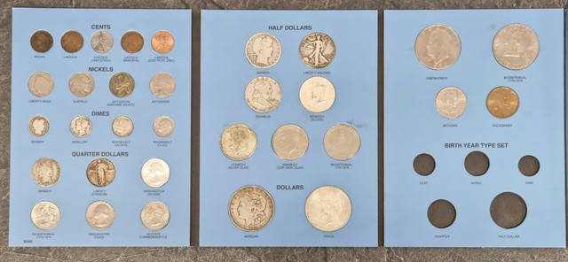 USA komplettes TYPE SET in Album ALLE 32 Münzen SELTEn viel Silber #40212 USA komplettes TYPE SET in Album ALLE 32 Münzen SELTEn viel Silber #40212