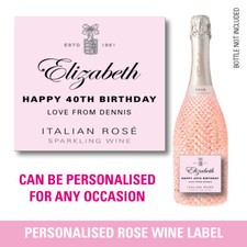 Personalised ROSE WINE Bottle LABEL - CHRISTMAS Gift secret santa Xmas  182