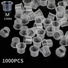 1000PCS Ink Caps Plastic Pigment Cups Tattoo Supplies 12mm NEW M- Size EBS