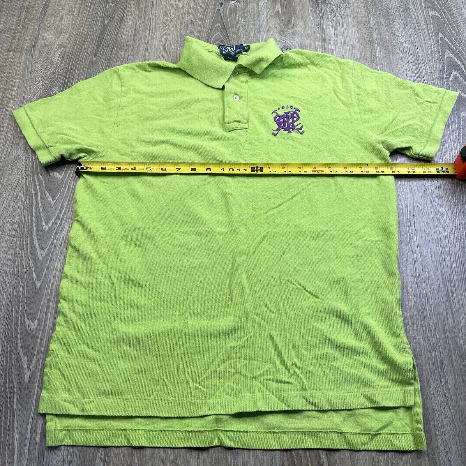 Polo Ralph Lauren Lime Green Polo Shirt Purple Bi… - image 2
