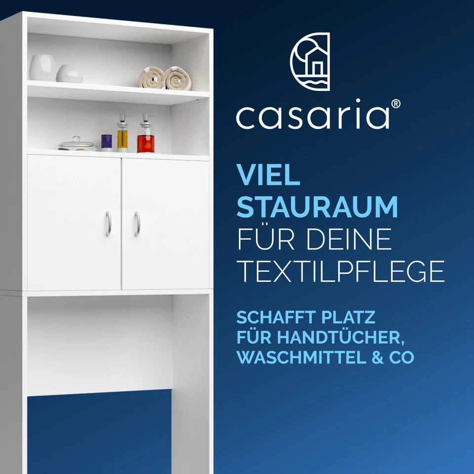 CASARIA® Waschmaschinenschrank Badschrank 185x63cm Badhochschrank Hochschrank  - Bild 4 von 4