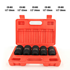 30mm 32mm 34mm 35mm 36mm Deep Impact Socket Set 1/2" Drive 12 point Hub Nut 5Pcs