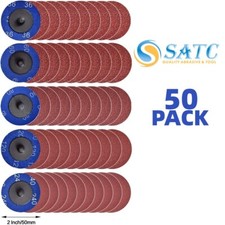 50PCS 2 in Quick Change Sanding Disc Aluminum Oxide Die Grinder Pads 36-120 Grit