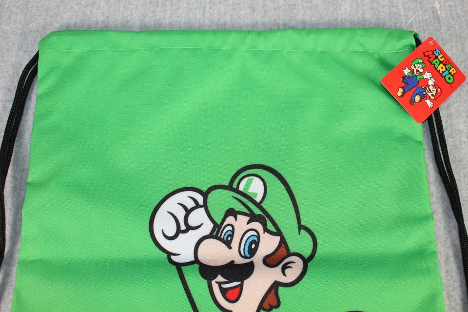 NINTENDO SUPER MARIO Luigi Bag Green Drawstring Gym Travel Swimming New NWT 2020 - Bild 3 von 4