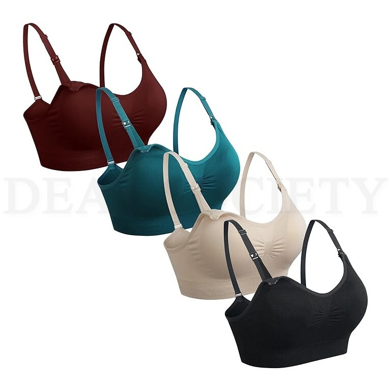 GXXGE 4Pack Seamless Nursing Maternity Bra for Breastfeeding