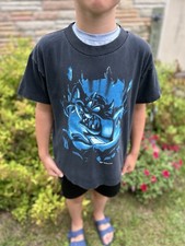 Youth Size 8/10 Black And Blue Tasmania Devil 1996 Looney Tunes Tag T Shirt