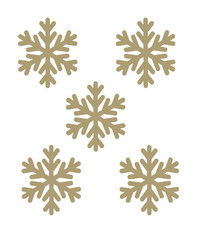 Set of 5 Snowflakes Vinyl Die Cut Decal Sticker - Cold Christmas holiday Winter