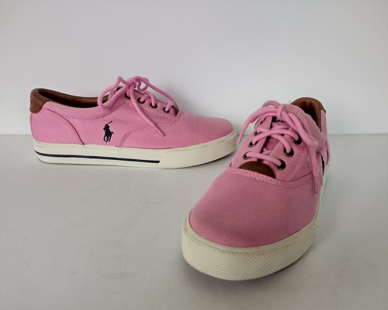 Polo by Ralph Lauren rosa sneakers ragazza ragazzo con logo pony navy taglia 4 5