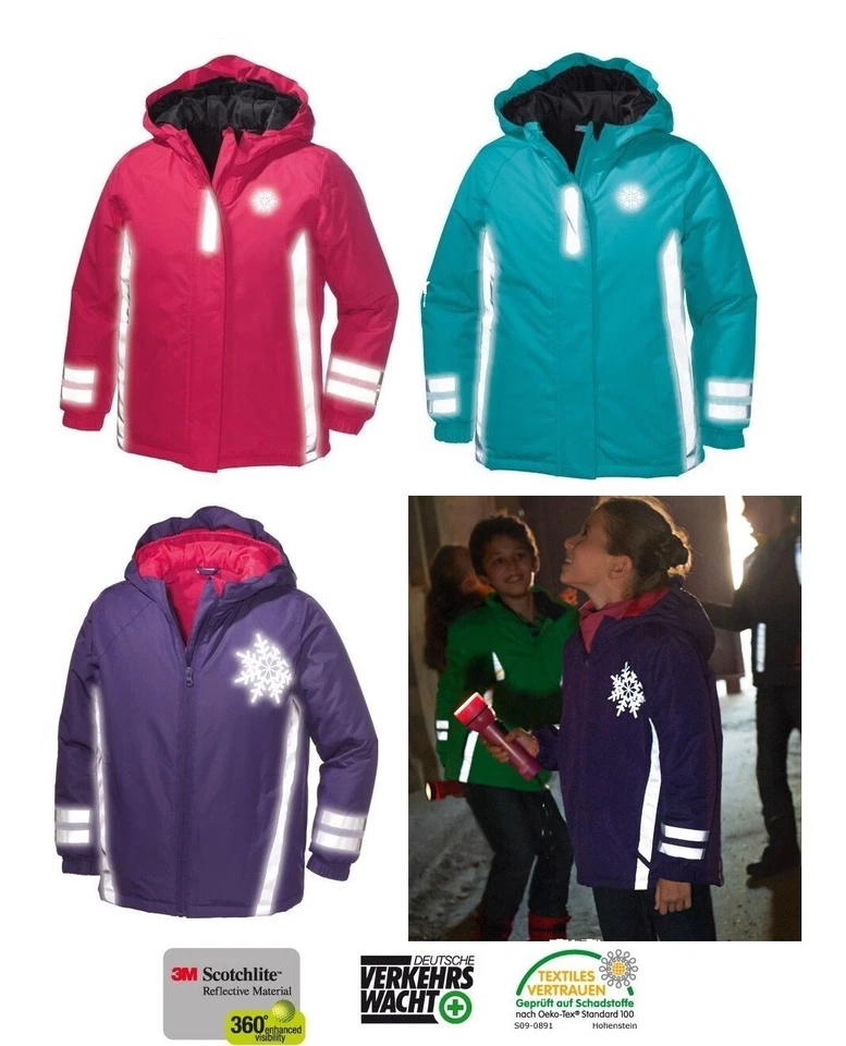 Mädchen Jacke Reflektorjacke 360° Perfekte Übergangsjacke Herbst Frühling - Bild 1 von 3