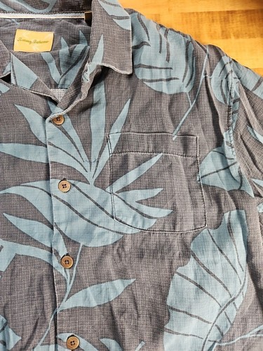 Tommy Bahama Shirt Mens Medium Hawaiian Floral Blue Short Sleeve Button Up - Picture 3 of 7