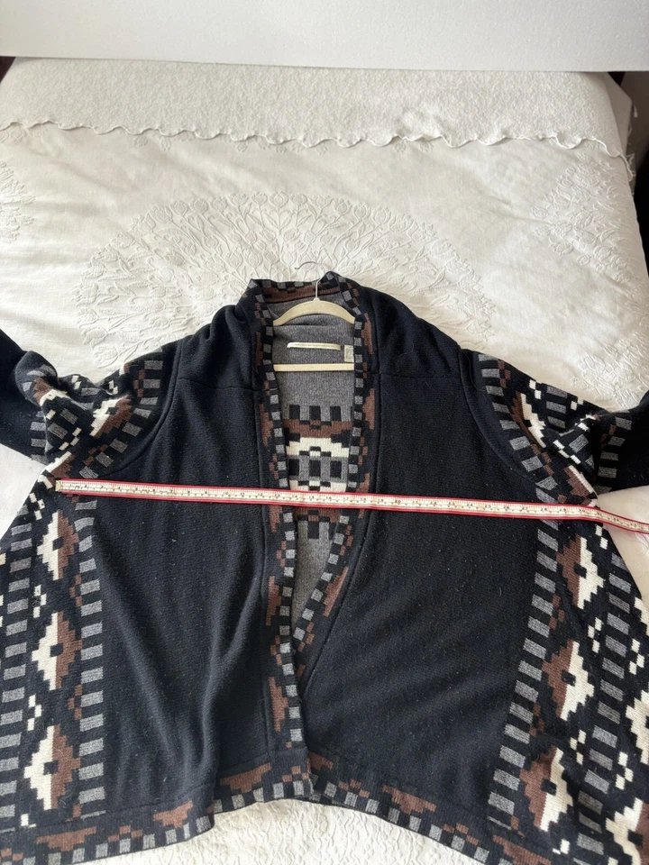 12 ST СИНТИЯ ВИНСЕНТ РАЗМЕР МАЛЕНЬКИЙ НЕГАБАРИТНЫЙ ЧЕРНЫЙ/КОРИЧНЕВЫЙ СВИТЕР КАШЕМИР!! - Изображение 4 из 4