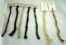 Weeks Dye Works Lot of 7 Hand dyed Cotton Floss 6 Strand 5 yds each