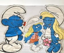 Vtg Lot Of 3 Peyo SMURFS Sewing Pillow Pattern Smurfette Craft Pillows