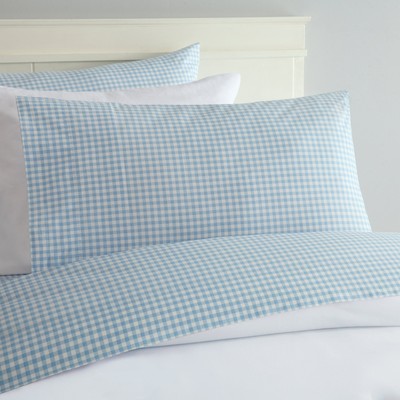 Laurel Mayfair 250tc 100% Cotton Gingham Checkered Print Sheet Set King Blue