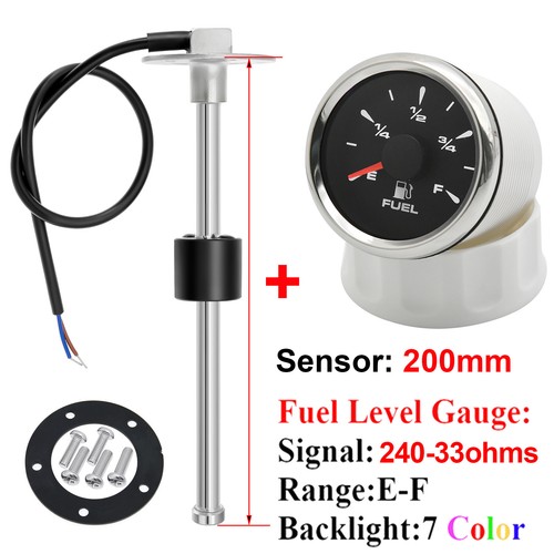Fuel Level Gauge With Sender 0-190ohms Fuel Level Tank Meter 2''/52mm Universal - Picture 23 of 40