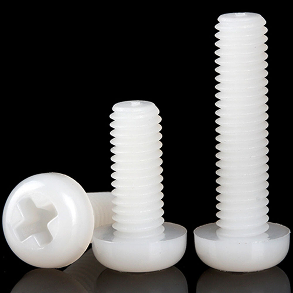 Lot De 50 Vis Nylon M6x30mm Tête Fraisée Cruciformes (pas 1mm) - Noir