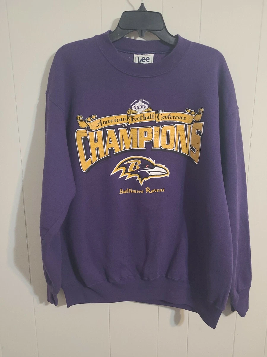 Vintage Baltimore Ravens 2001 Super Bowl Large Mens Purple Logo Sweatshirt  NFL | eBay