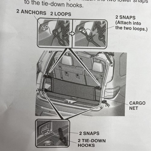 Honda Pilot Cargo Net 08l96-t90-p00 New With Instructions S9 - Foto 8 di 8