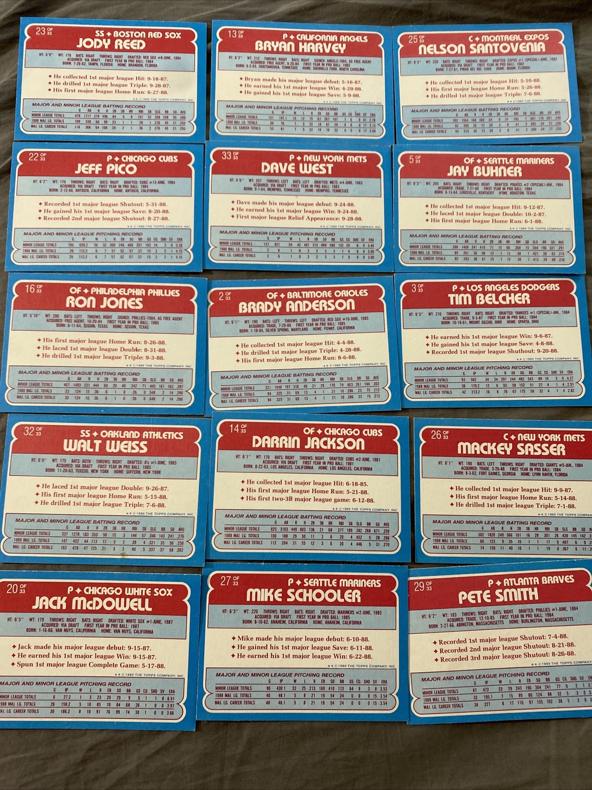 1989 Topps Toys R US Baseball Rookies Lot Of 15 Cards NM Condition! eBay