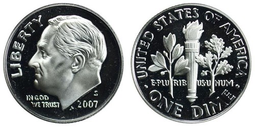 2007 S GEM BU PROOF ROOSEVELT DIME 10 CENT UNCIRCULATED US PR/PF COIN #7705