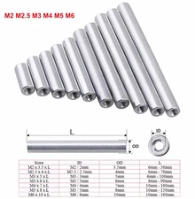 M2/2.5/3/4/5/6 Aluminum Round Threaded Sleeve Standoff Pillar Long Nut