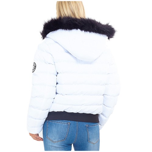 LADIES PADDED PUFFER PUFFA JACKET WARM HOODED COLLAR WOMEN PARKA FUR WINTER COAT - Picture 18 of 24