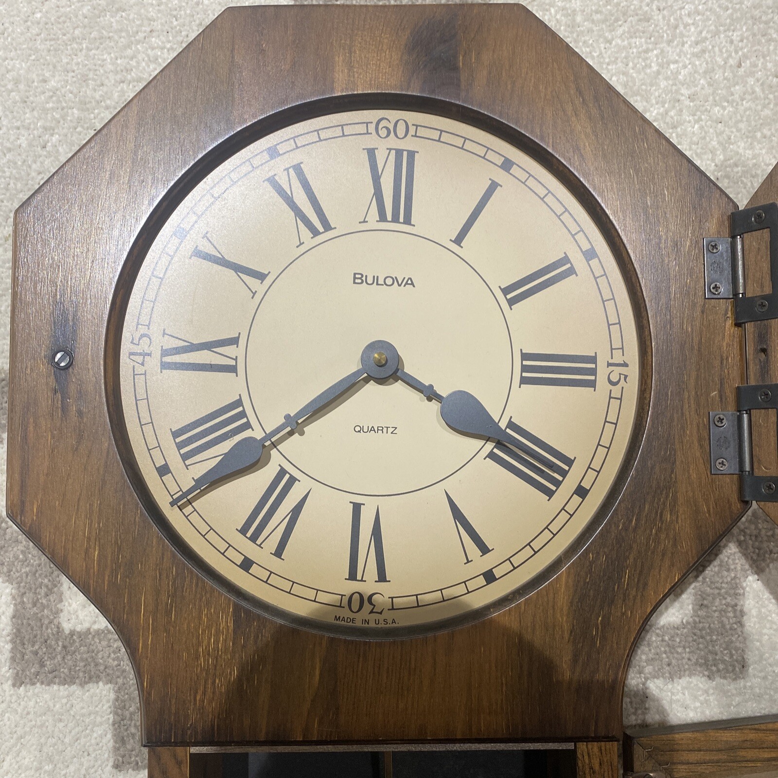 Vintage Bulova Pendulum Regulator Style Wall Clock Walnut. eBay