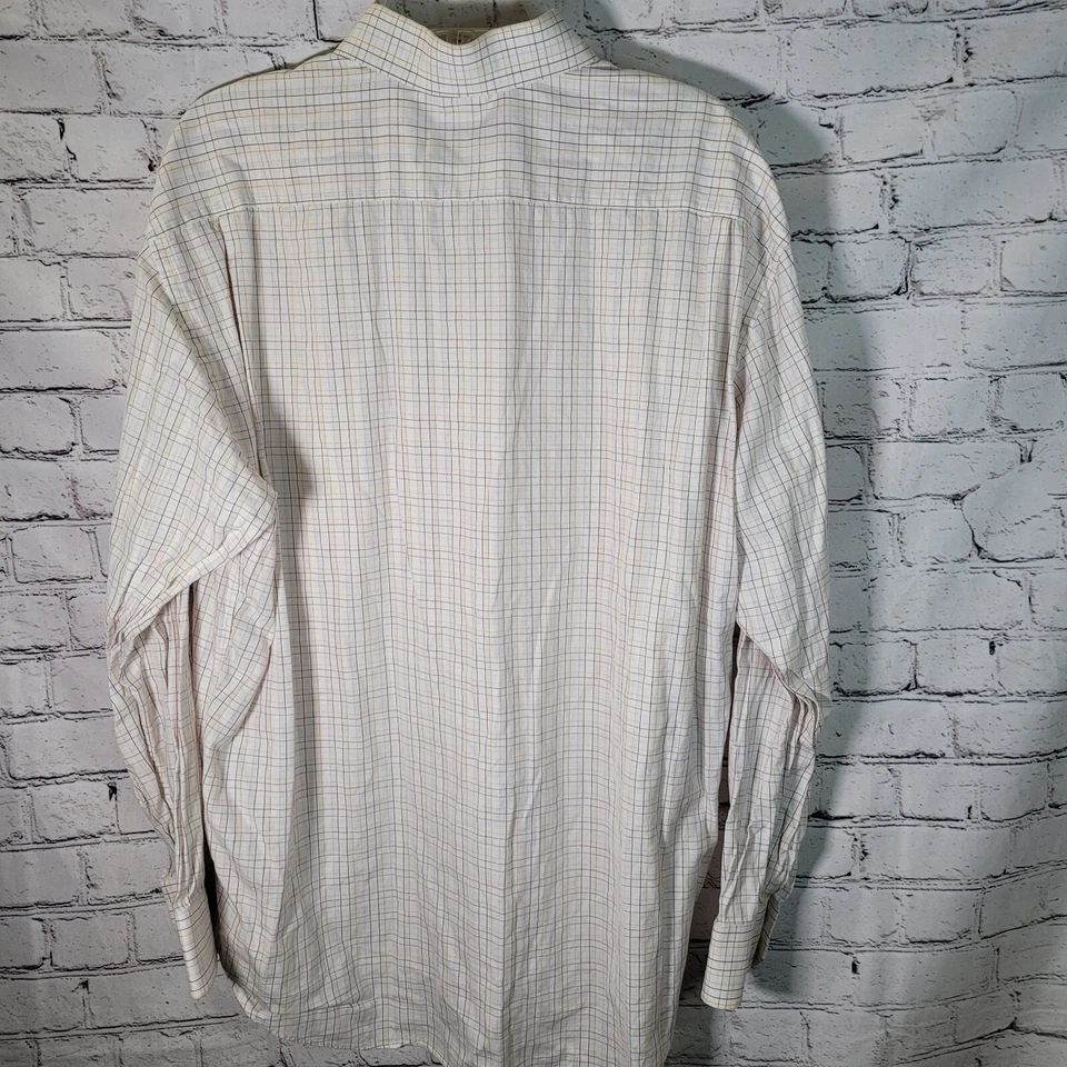 CANALI Recent Ivory Plaid Check 100% Cotton Mens Luxury Dress Shirt - 17.5 - Image 2 of 4