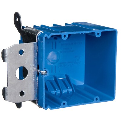 Carlon B234ADJ 2-Gang Adjustable New Work PVC Outlet Box Volume 34 Cubic inch