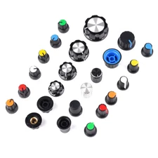 6mm Spline Shaft Potentiometer Knob Volume Control Cap Coloured Plastic Aluminum