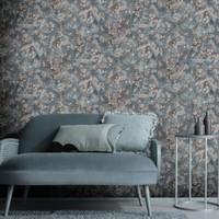 Vliestapete Zweige BläTter BlüTen Floral Blau Beige Grau 10415-08 (4,26€/1Qm)