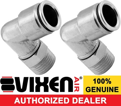 3/8''NPT MALE TO PUSH TO CONNECT PTC 1/2''OD HOSE SWIVEL ELBOW FITTING 2PK VXA2321