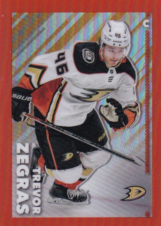 2022-23 TOPPS CHROME NHL STICKER # 8 Trevor Zegras SSP ORANGE /25 MADE