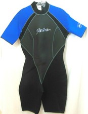 Jobe Wetsuit Women s 12 Black Blue Spring Shorty Power Stretch Short Sleeve NWT