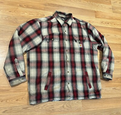 Vintage Carhartt Fleece Lined Flannel Sherpa Red Plaid Vintage Carhartt Fleece Lined Flannel Sherpa Red Plaid