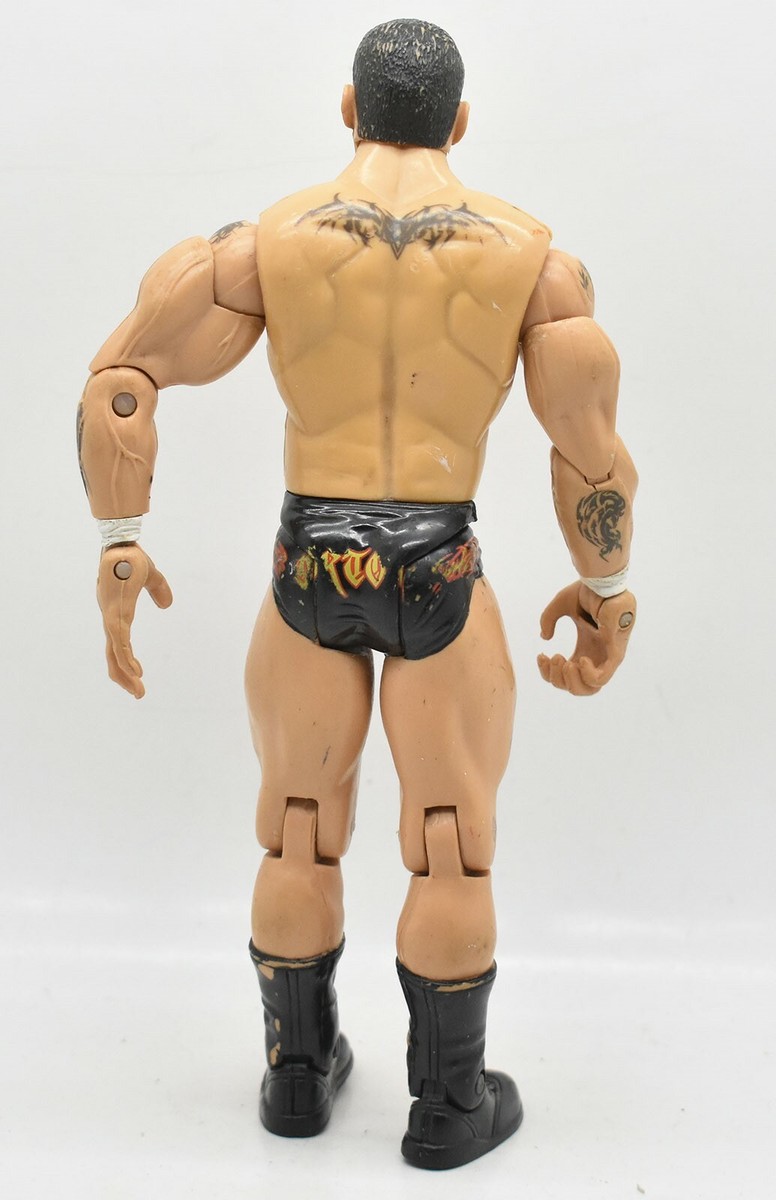 WWE Randy Orton Black Shorts Red & Gold Highlights Wrestling