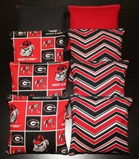 Cornhole Bean Bags made w GEORGIA BULLDOGS Fabric ACA Regulation UGA Game Toss