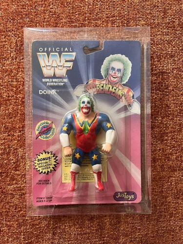 WWF - Just Toys Bend-Ems - Doink MOC In Protective...