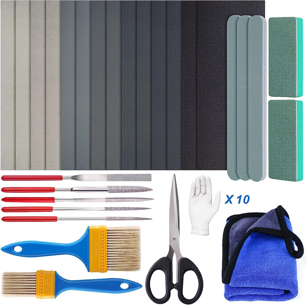 LET'S RESIN Resin Polishing Strips Kit,33Pcs Resin Supplies with Sandpaper,Resin
