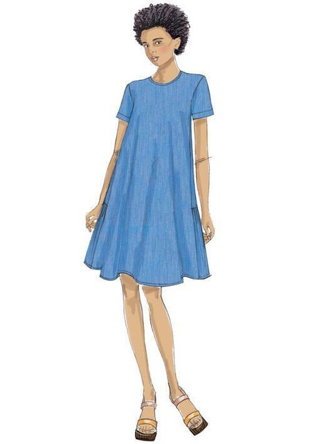 Vogue Sewing Pattern 9237 Misses A Line Back Ruffle Dresses Size 4 14 Uc