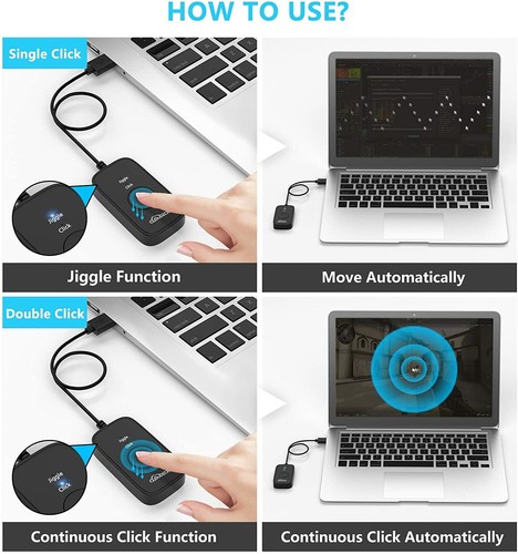 PC Mac Mouse Jiggler Clicker Mover Mouse Assistive Click Device Pointer Movement - Picture 6 of 6
