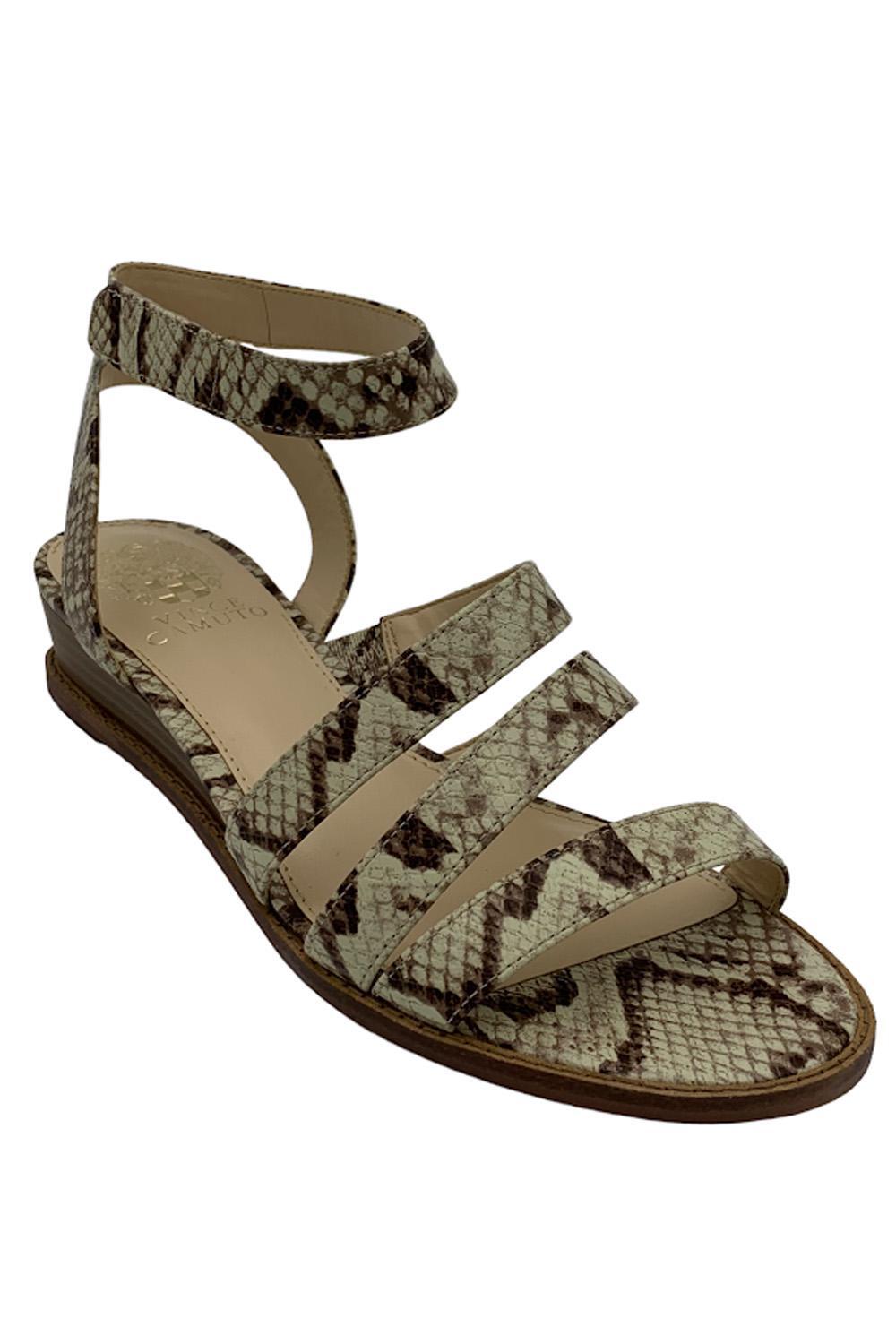 Resensa Vince Camuto Leather Demi-Wedge Sandals Resensa Oatmeal Multi | eBay
