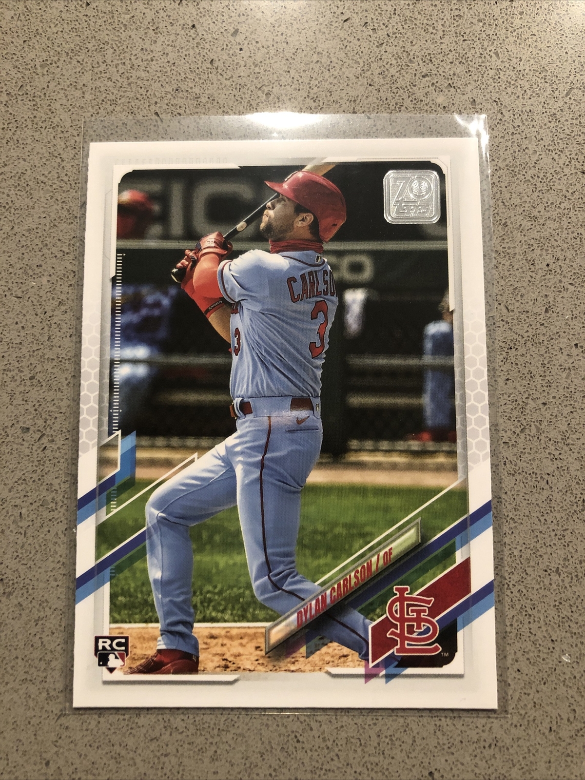 Dylan Carlson 2021 TOPPS SERIES 1 ROOKIE PHOTO VARIATION SP #285 CARDINALS