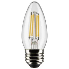 Satco S9569 4.5W =40W ETC LED Filament Bulb 120V C11 Medium E26 Clear Warm White