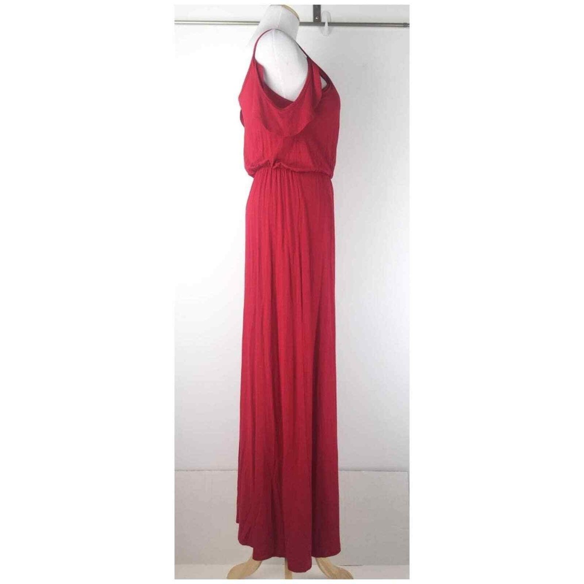 Robe Longue Rolla Coster, Manches épaules Dénudées, Rouge, Taille S