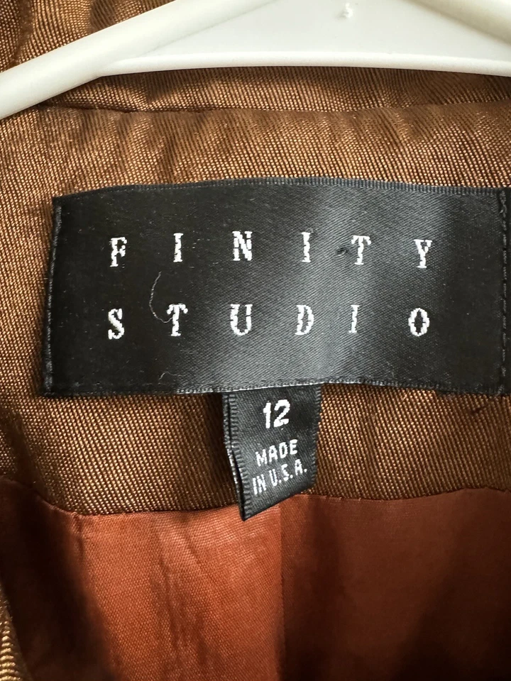 FINITY золотой коричневый женщин BLAZER с подкладкой размер 12 - Изображение 3 из 4