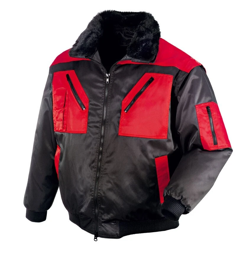 Pilotenjacke Arbeitsjacke 4 in 1 Jacke TEXXOR schwarz/rot, Gr. S - 5XL